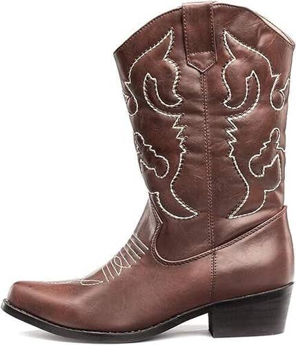 SheSole Women's Wide Calf Western Cowgirl Cowboy Boots