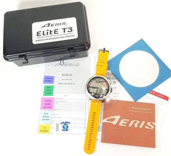 Aeris Atmos Elite T3 Wrist Wireless Hoseless Nitrox Scuba Dive Computer + Case