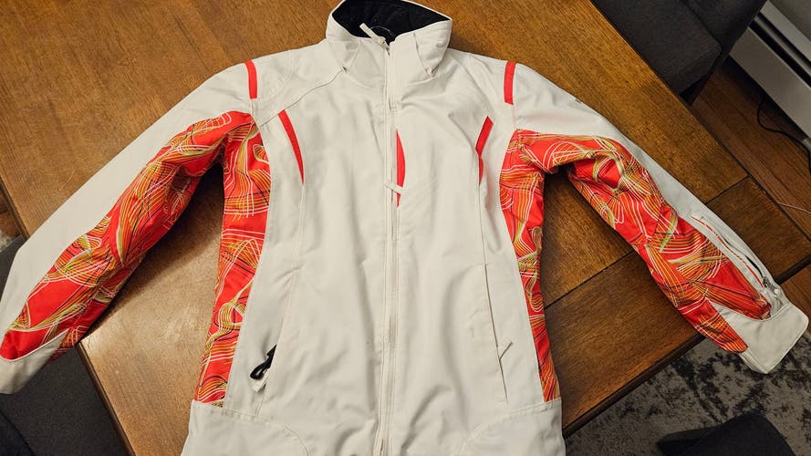 White Used Girls Size 12 Karbon ski Jacket