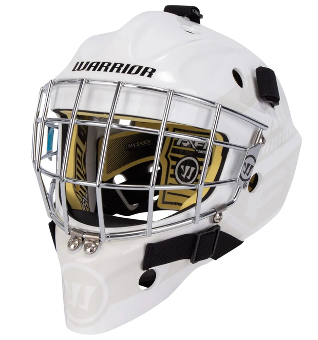 NEW! Warrior Ritual R/F1 YOUTH Certified Straight Bar Goalie Mask (SMALL/MED SIZE) CASE INCLUDED!