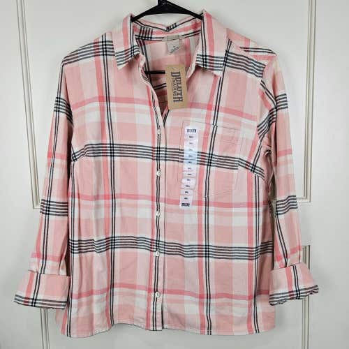 NWT Duluth Trading Co. Free Swingin' Flannel Shirt Womens Size: S Pink Plaid