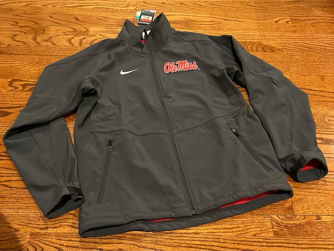 Ole Miss Nike jacket, NWT, Men’s lg grey with logo