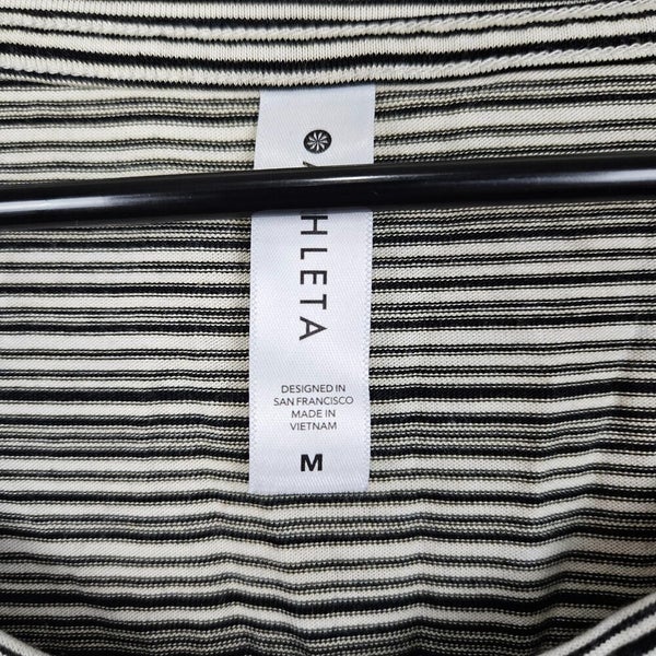Athleta Cloudlight Stratus Striped Top Whisper Stripe Black / White Size: M