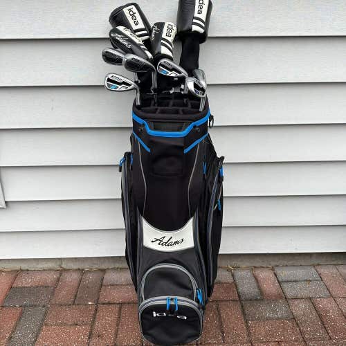 READ Adams Idea Blue Golf Set Men’s Regular Flex Woods Hybrids Irons Bag RH