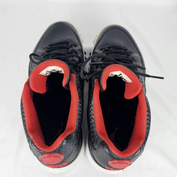 Size 8 - Jordan 9 Retro Golf Bred Black White Red Spiked  display picture 3