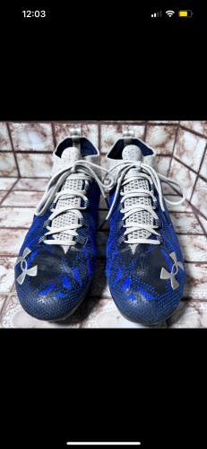 Under Armour UA Spotlight Lux - Blue/White MC Football Cleats Men's Size 10.5