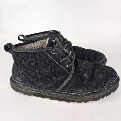 UGG Neumel Men's Black Suede Wool Lined Chukka Boots Winter Warm Size 8