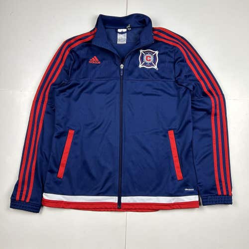 adidas Chicago Fire Full Zip Up Training Athletic Jacket Sweater Youth Sz L