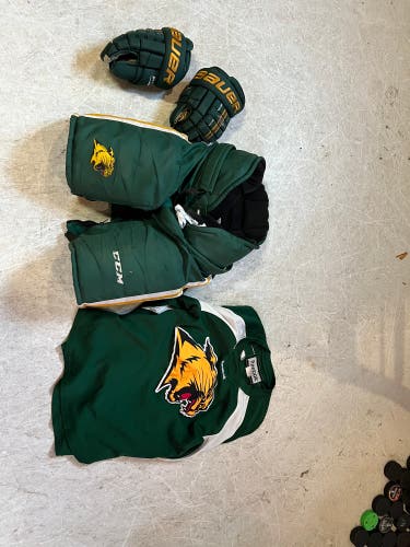 Complete Set of Northern Michigan Wildcats pants, gloves and jersey