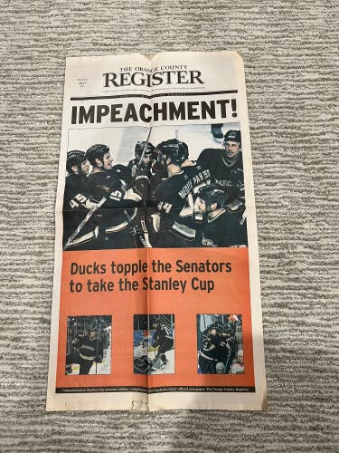 Anaheim Ducks 2007 Stanley Cup Championship Full-page Ad OC Register
