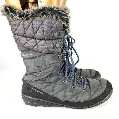 Columbia Womens Heavenly Organza II Winter Boots Gray Waterproof Faux Fur 11