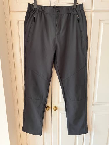 Water-resistant wind-resistant fleece Grey men's Pants elastic waist 32-36 XL