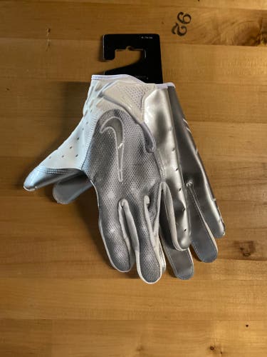 Silver Adult XL Nike Vapor Jet Gloves