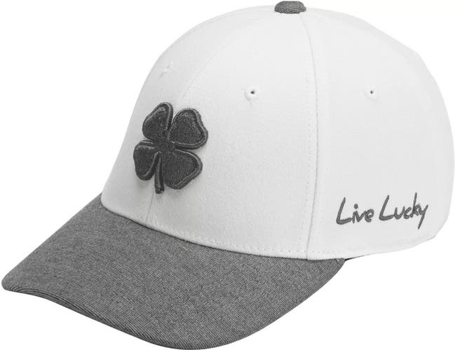 NEW Black Clover Live Lucky BC Wool 6 Charcoal/White S/M Fitted Golf Hat/Cap