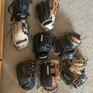 Wilson A2000, Rawlings HOH, All Star, Louisville Slugger, & EastonBaseball Gloves *READ DESCRIPTION*