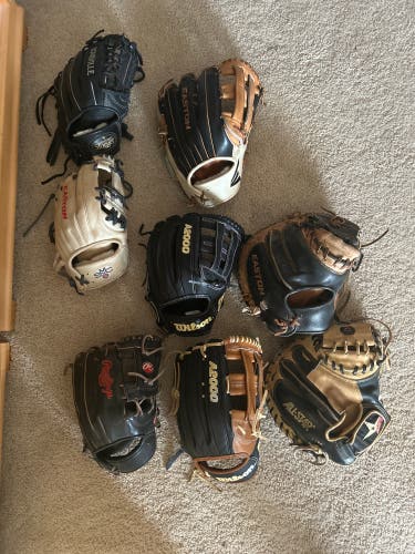 Wilson A2000, Rawlings HOH, All Star, Louisville Slugger, & EastonBaseball Gloves *READ DESCRIPTION*