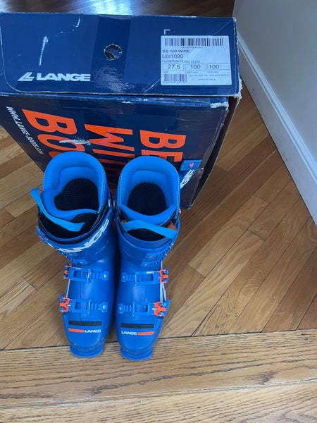 LANGE race ski boots, 27.5 wide, flex100