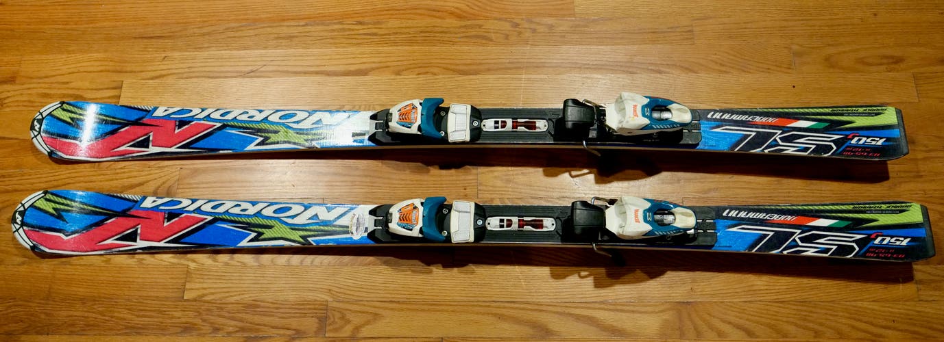 Used Unisex Nordica 150 cm Racing Dobermann SL J Skis With Bindings