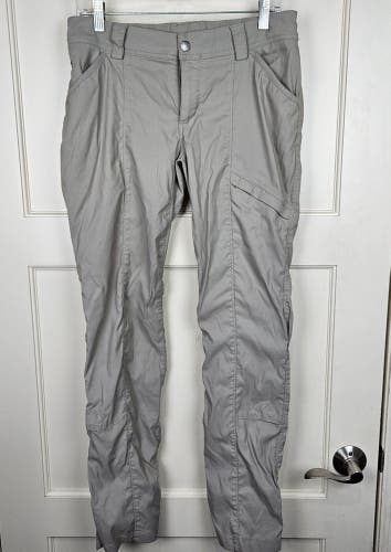Duluth Trading Dry On The Fly Women's 8x33 Cargo Pants Beige Roll Up Leg