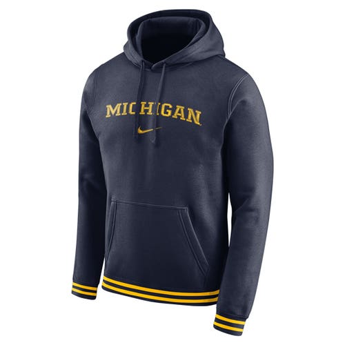 NWT men's L/large nike michigan wolverines college retro Pullover Hoodie FTBL