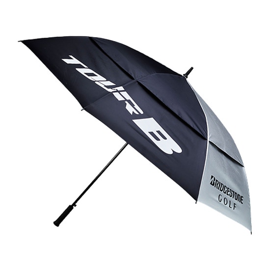 NEW Bridgestone 68" Double Canopy Black/Silver Golf Umbrella