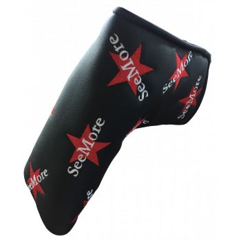 NEW SeeMore Red Star Black Magnetic Blade Putter Headcover
