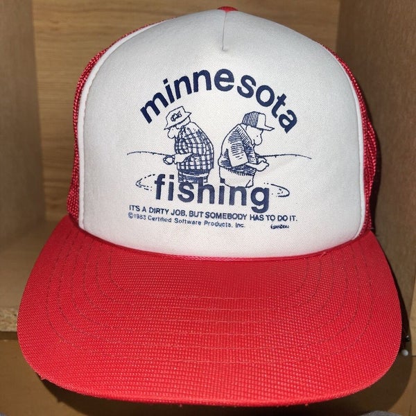 Vintage 1983 Minnesota Fishing Dirty Job But Somebody Has To Funny Trucker  Hat