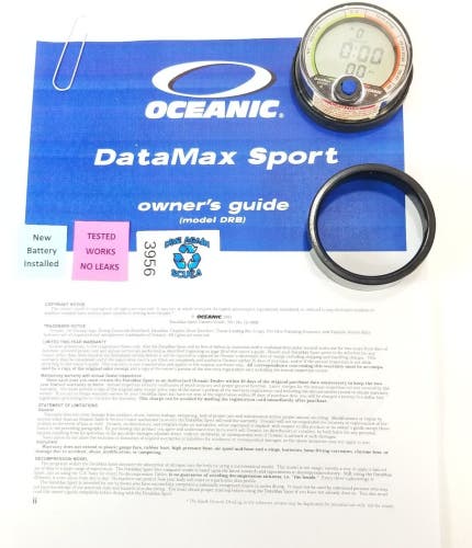 Oceanic DataMax Sport Scuba Dive Computer Puck Module + Manual, & Space Data Max