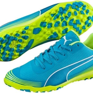 Puma evoStreet 1 Soccer Shoes Blue Atomic Yellow - Size 7.5 - MSRP $80