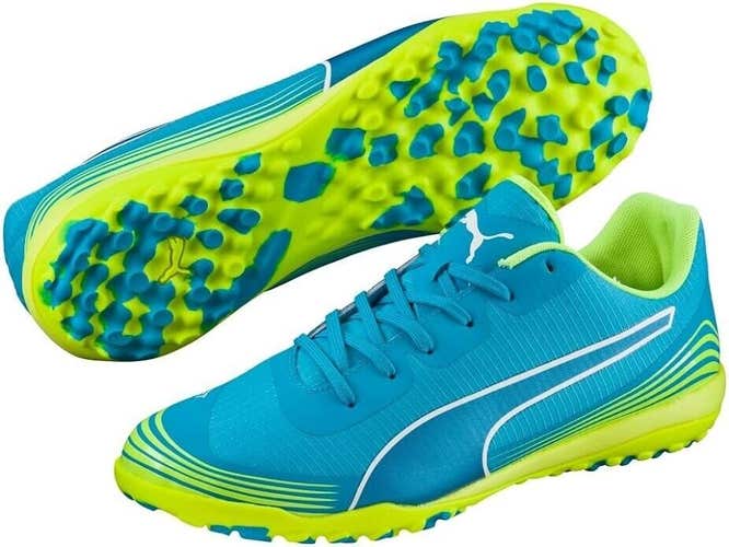 Puma evoStreet 1 Soccer Shoes Blue Atomic Yellow - Size 7.5 - MSRP $80