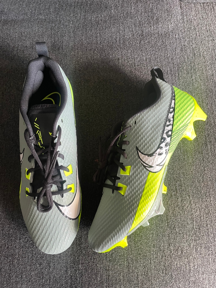 Nike Vapor Edge Speed 360 2 Grey/Green Football Cleats Size 13