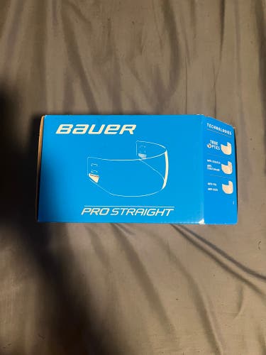 New Medium Bauer Pro Straight Visor Clear