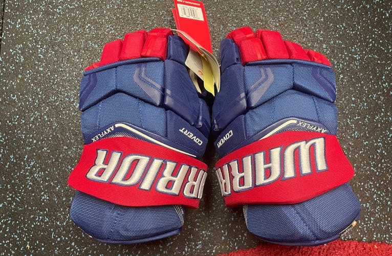New $169 Warrior Covert QRE Pro Red Royal White Blue Ice Hockey Gloves 14” Senior