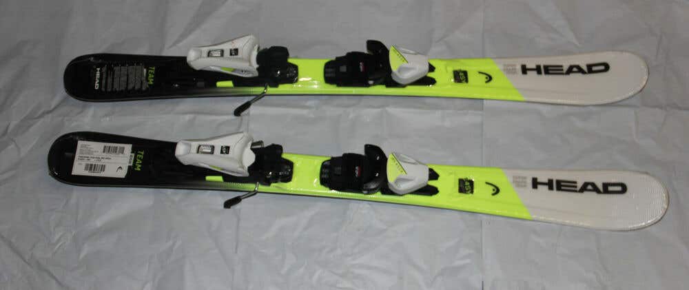 NEW 2023 Head Supershape kids Skis 87cm + size adjust Jrs 4.5 GW Bindings yel/wh