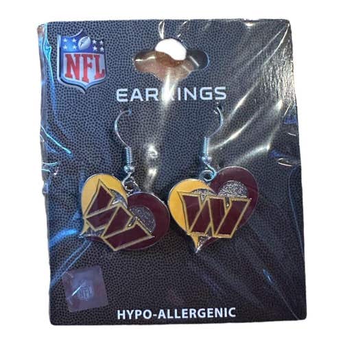 Washington Commanders NFL Team Swirl Heart Earrings