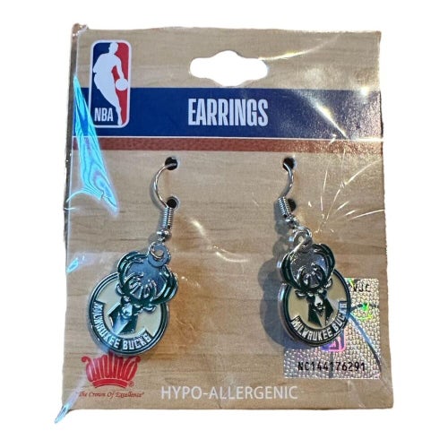 Milwaukee Bucks NBA Team Logo Dangler Earrings