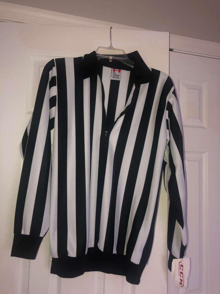 CCM Ice Hockey Referee Shirt Adult Small- New With Tags