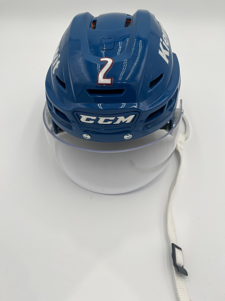 Game Used Colorado Avalanche Blue CCM Tacks 710 Pro Stock Helmet Small #2