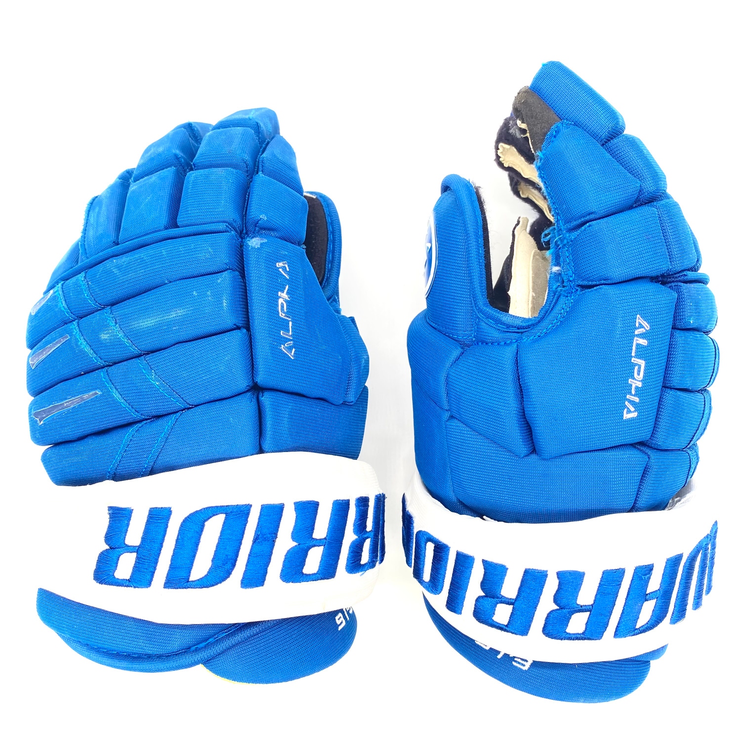 Used Warrior Alpha DX Pro Gloves 14" Pro Stock - Erik Johnson - Colorado Avalanche (NHL)
