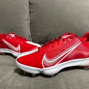 Red Nike Metal Low Top Force Zoom Trout 7 Sz 12
