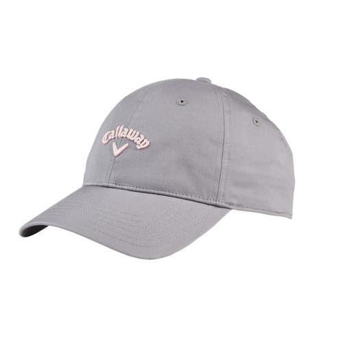 NEW Callaway 2023 Heritage Twill Grey/Pink Adjustable Golf Hat/Cap