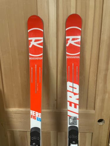 Used Racing With Bindings Max Din 12 Hero FIS GS Pro Skis