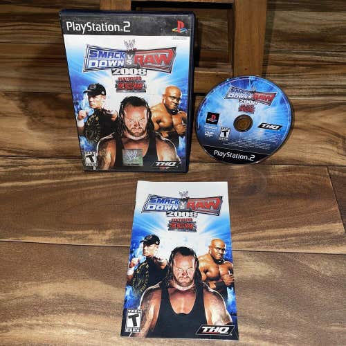 WWE Smackdown VS Raw 2008 (Sony PlayStation 2, PS2) Complete CIB w/ Manual