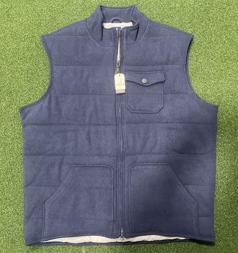NWT Johnnie-O Quilted Camper Vest Wake Blue JMVT1450 (MO) Size XL