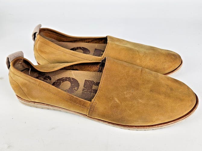 SOREL Ella Women's Size: 10.5 Brown Leather Slip On Flats Shoes  NL3211-224