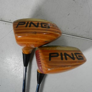 Vintage KARSTEN PING ZING Blonde Drivers # 1 Wood & Fairway Wood # 3 Steel Shaft