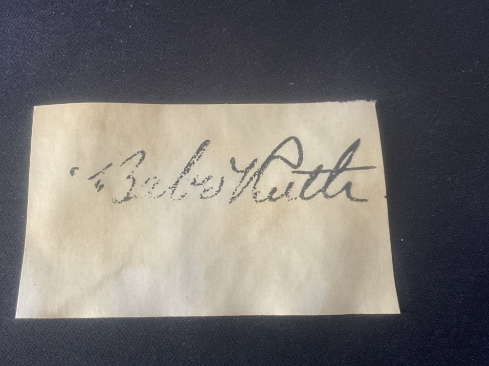 Babe Ruth Signed Old Cut Paper: Stunning Autograph!