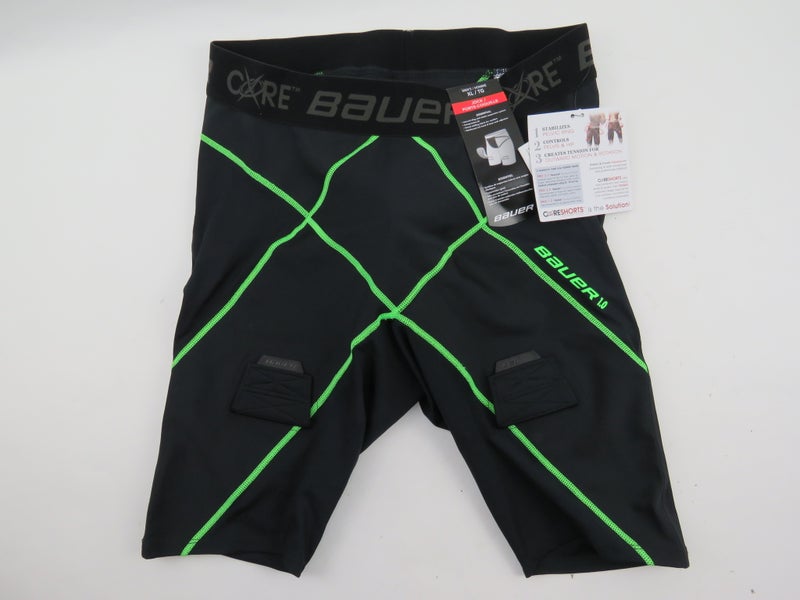 Bauer Core NHL Pro Stock Hockey Player Jock Compression Shrots Sport Cup Mens XL