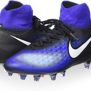 Nike Junior Kids Magista OBRA II FG Soccer Cleats - Black Blue - 4.5Y - MAP $150