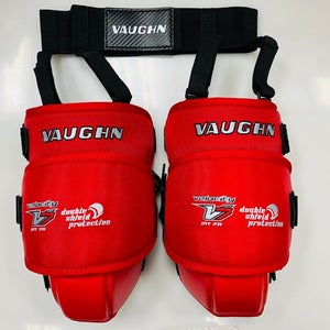 Vaughn XR Pro goalie intermediate knee/thigh guards INT ice hockey garter red